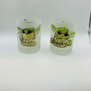 Baby Yoda Themed Glasses 4 inches tall